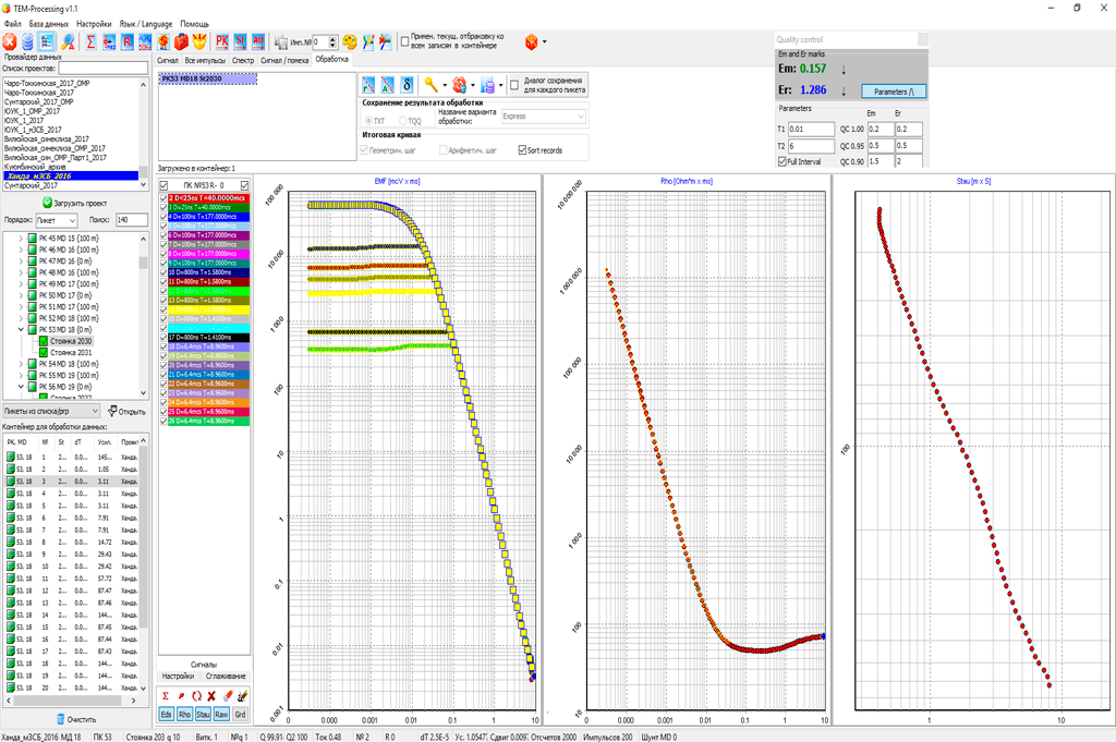 “TEM – Processing” – data processing software