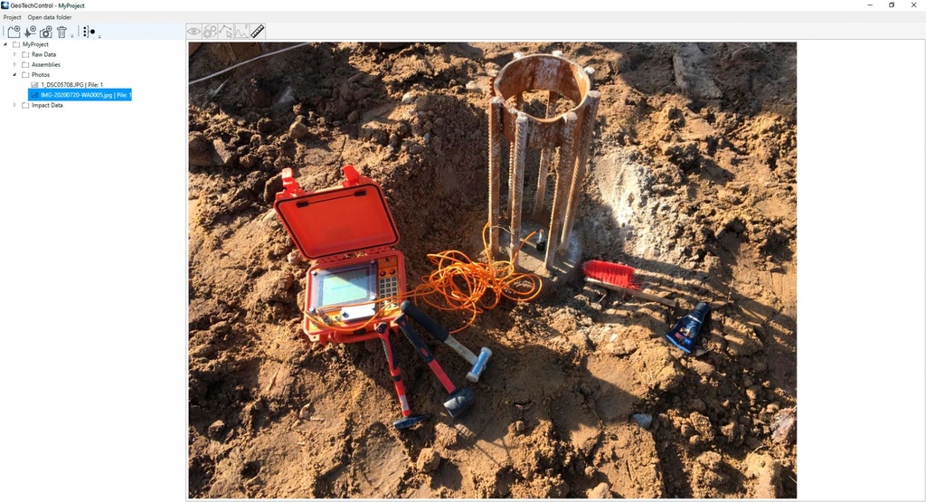 Uploading photos of the pile survey