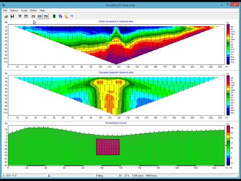 ZondRes2D — Tomografía eléctrica 2.5D para resistividad y polarización inducida (IP)
