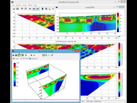 ZondRes2D — Tomografía eléctrica 2.5D para resistividad y polarización inducida (IP)