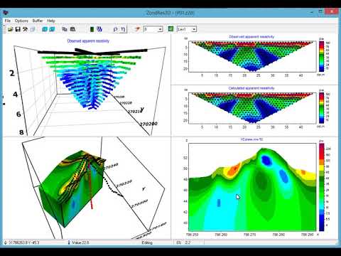 ZondRes3D — Tomografía eléctrica en 3D para resistividad y polarización inducida (IP)