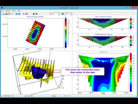 ZondRes3D — Tomografía eléctrica en 3D para resistividad y polarización inducida (IP)