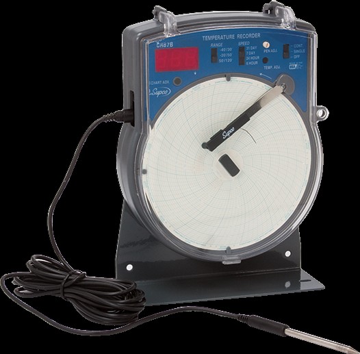 Registrador gráfico (circular) con sonda °C, 110 V 60 Hz (+/- 1 grado C) | H-2735C