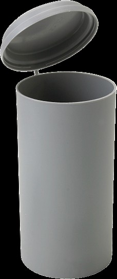 Molde, cilindro, plástico con tapa, 3'' X 6'' (80 por caja) Gris | H-3038PML