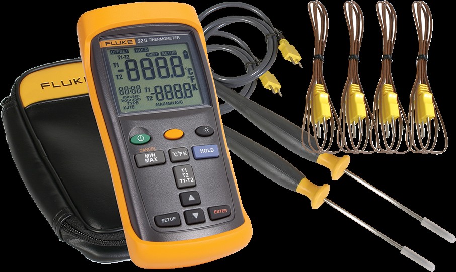 Kit de Termómetro, Digital con Cuatro Sondas de Perlas y Dos Sondas Perforantes, -58 a 2000°F/-50 a 1093°C | H-3564