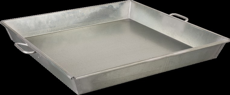 Bandeja humectante, hierro galvanizado con lados cónicos, 10'' X 20'' X 3'' (254 mm X 508 mm X 76 mm) | H-3723