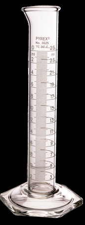 Cilindro de vidrio graduado, 25 ml | H-4915.025