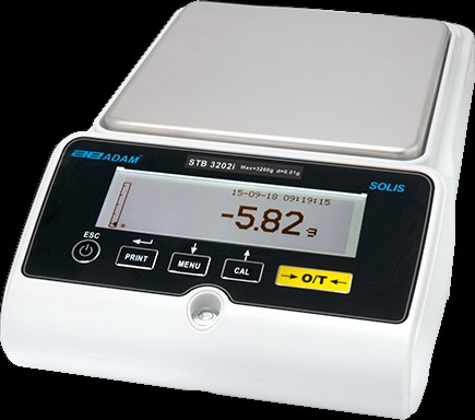 Balanza de precisión Adam Solis, 6200 g x 0,01 g, calibración externa - 120/220 V 50/60 Hz | HB-5106.3F