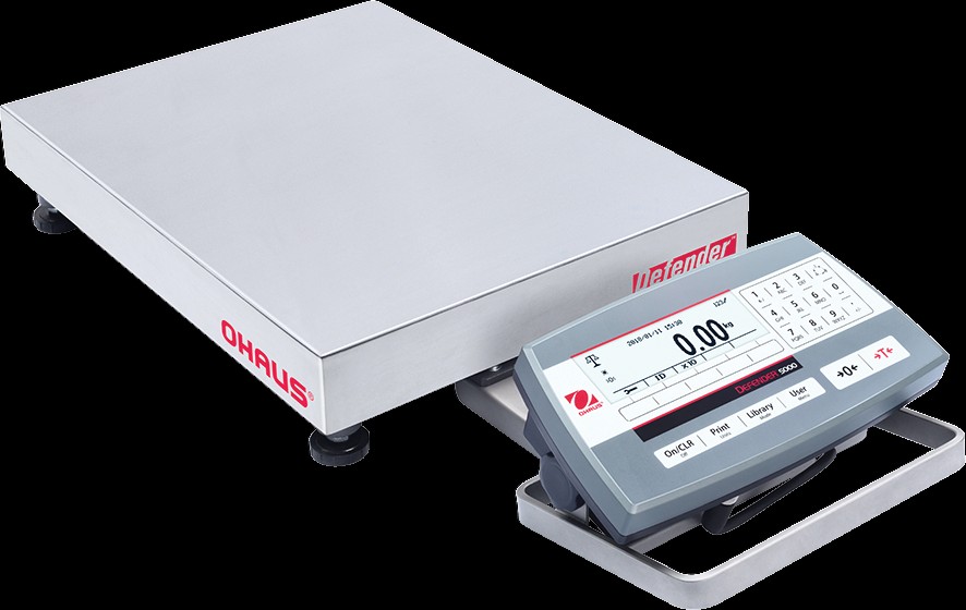 Báscula de banco estándar Ohaus Defender 5000, perfil bajo, 50 kg/100 lb x 2 g/0,005 lb – 220 V 50/60 Hz | HB-5132.4F
