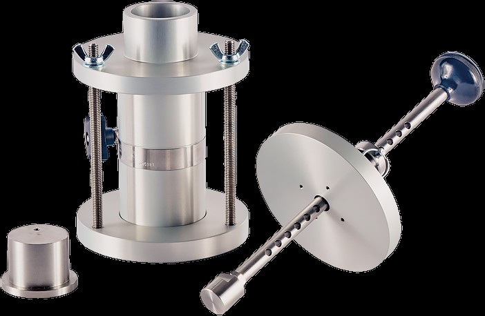 Molde de compactación, tres partes con martillo – 2.8" | HM-3820.28