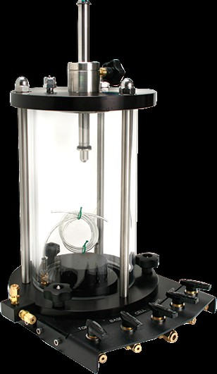 Celda triaxial de hasta 3'' de muestra, acero inoxidable | HM-4199SS