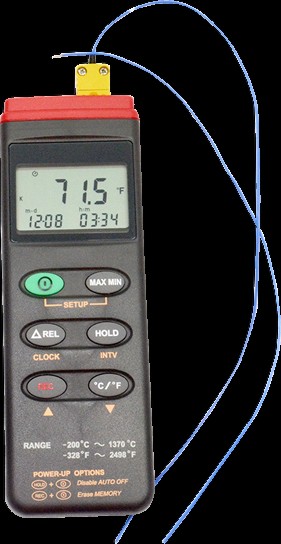 Registrador de datos de termopar de 2 canales, -200 a 1370 C (-328 a 2498 F) | HT-4507