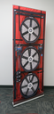 Banner Gráfico Enrollable Blower Door de Tres Ventiladores