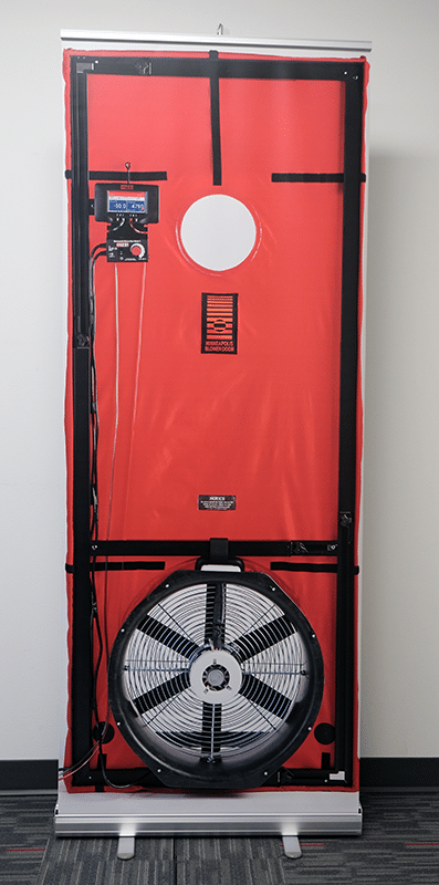 Banner Gráfico Enrollable Blower Door de Un Ventilador