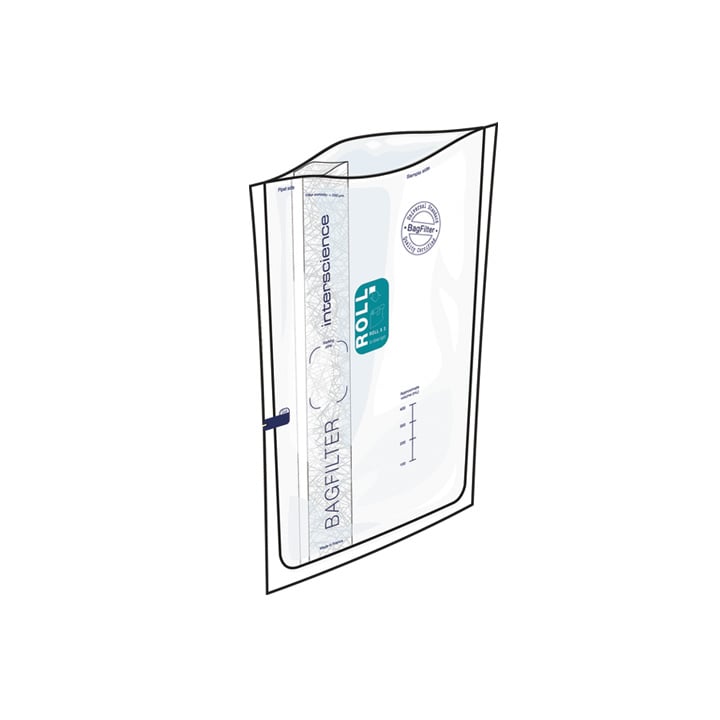 BagFilter Roll es una bolsa de 400 mL con filtro no-tejido. El adhesivo integrado asegura el cierre hermético de la bolsa. Variantes: [111700] BagFilterRoll
