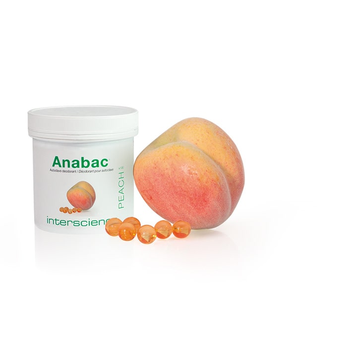 En el autoclave, Anabac Peach provee un perfume discreto y agradable al laboratorio. Variantes: [320500AnabacPeachDesodorantepara] Anabac Peach