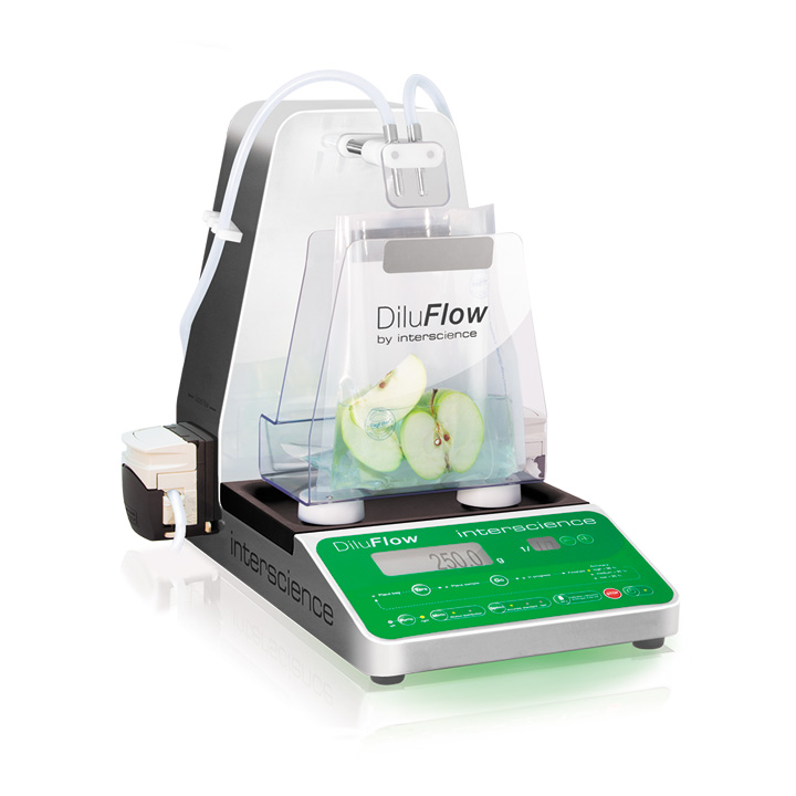 DiluFlow Pro diluye automáticamente una muestra en segundos, con la masa apropiada de diluyente, hasta un peso de 5 kg con su brazo robótico. Variantes: [502105] DiluFlowPro - LO ESENCIAL: DOS VECES MÁS RÁPIDO Y PRECISO