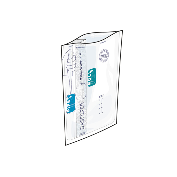 BagFilter Pipet & Roll es una bolsa con filtro lateral de 400 mL con acceso de pipeta y cierre integrados. Permite un pipeteo fácil y cierre rápido. Variantes: [111720VISI] BagFilterPipet&Roll