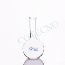 Frasco de ebullición, cuello estrecho de fondo plano con borde moldeado, Vidrio Boro 3.3 - 100ml - WP