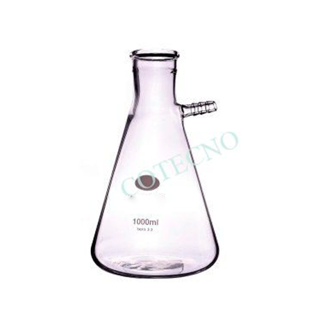 Matraz de filtración Kitazato, vidrio Boro 3.3 transparente con tubuladura superior - 5000ml - WP