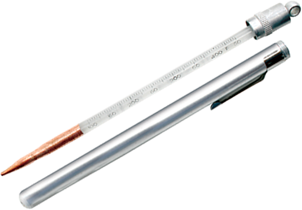 Termómetro, tipo bolsillo, 5" de largo, 0 - 120°F, 1° división, sin mercurio