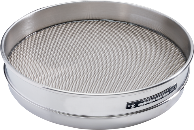 Malla de acero inoxidable con marco de acero inoxidable n.° 5 (4,0 mm) de 12" de diámetro, tamiz est