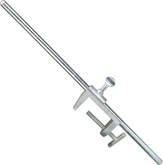 Abrazadera de acero y varilla de soporte