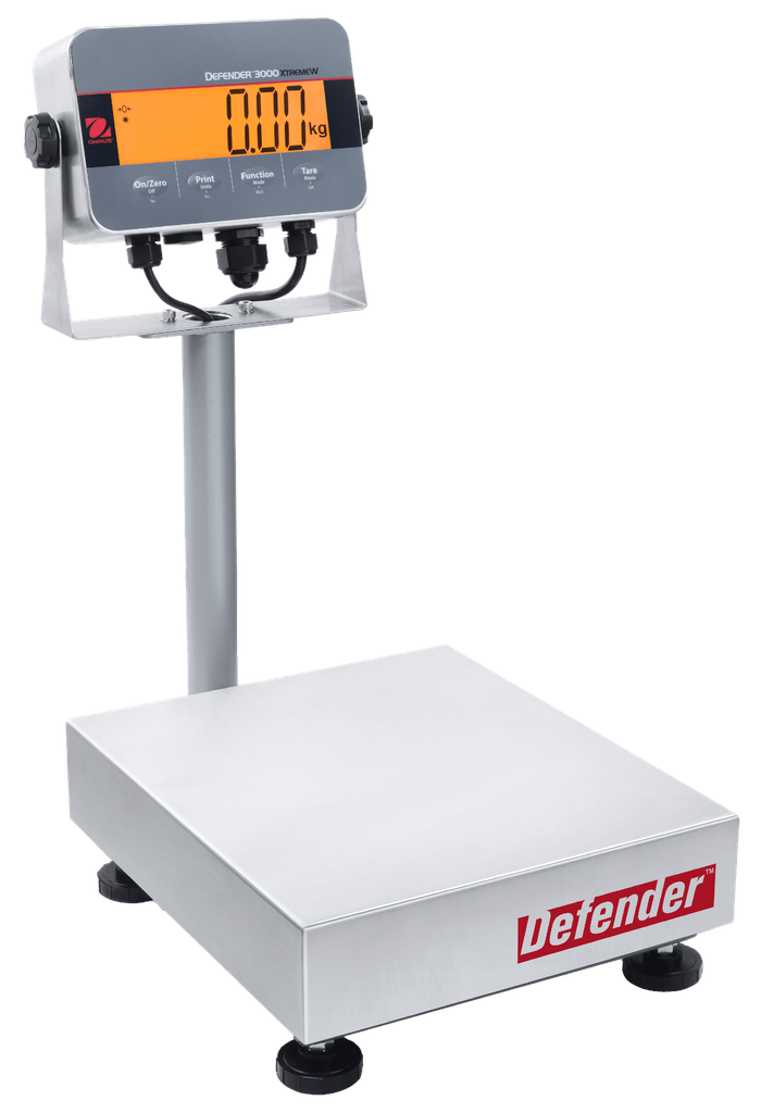 Báscula de banco híbrida Ohaus Defender 3000, de columna — Capacidad de 20 lb a 140 lb