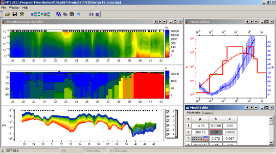 ZondMT1d — Interpretacion de datos de MT, AMT y RMT en 1D. Fuente controlada