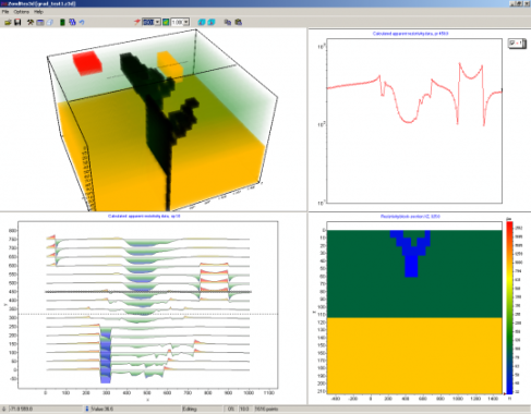 ZondRes3D — Tomografía eléctrica en 3D para resistividad y polarización inducida (IP)
