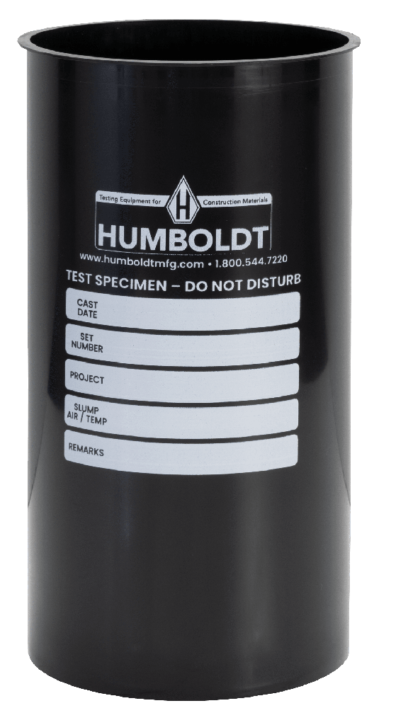 Moldes cilíndricos de hormigón, 6" x 12" (152 x 305 mm), de un solo uso, plástico, caja de 36