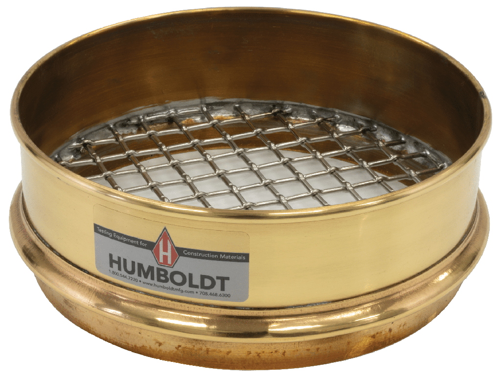 Tamiz de marco de latón, 200 mm de diámetro, malla de 14000 µm, altura completa