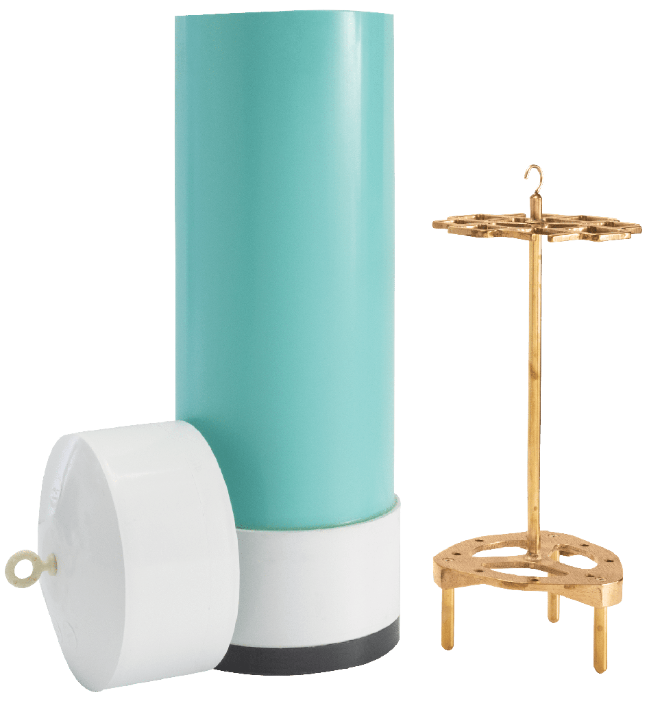 Recipiente para barra de mortero, redondo con soporte para barra