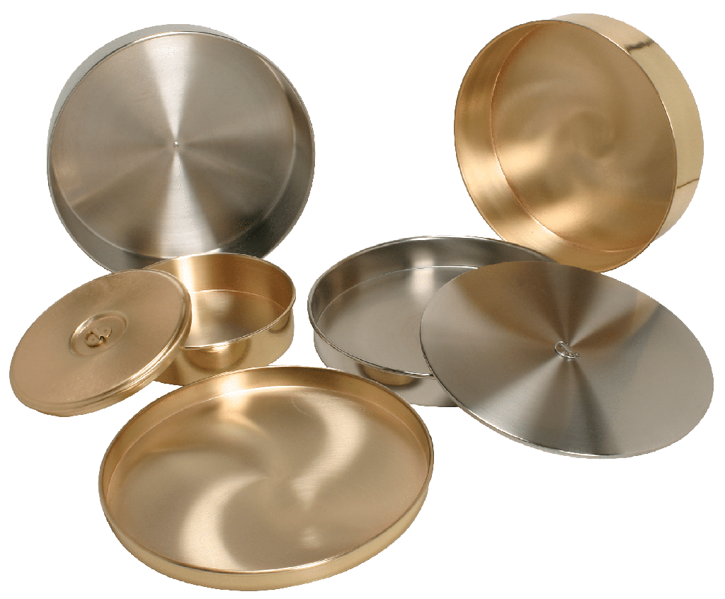 Sartén con desagüe, latón de 8 pulgadas