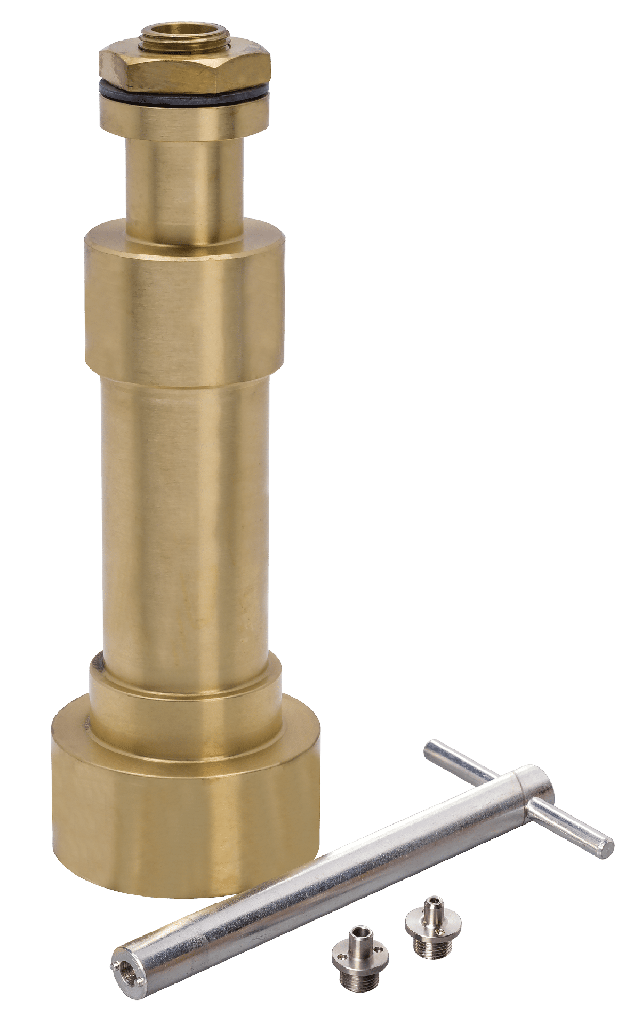 Tubo viscosímetro Saybolt de latón con orificio universal y de acero inoxidable para furol, incluye llave