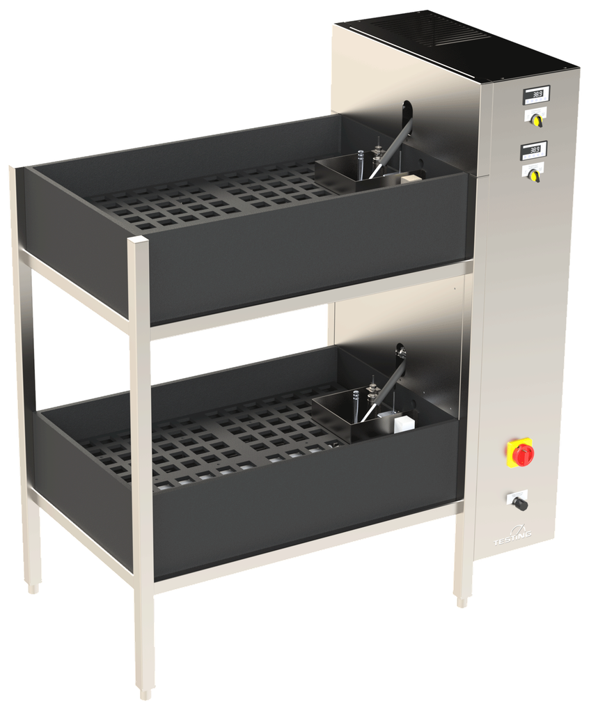 Baños de agua para prismas de mortero verticales