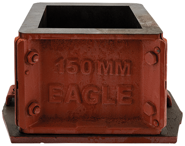 Molde cubico de hormigon, acero, resistente