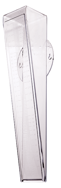 Pluviómetro, de plástico