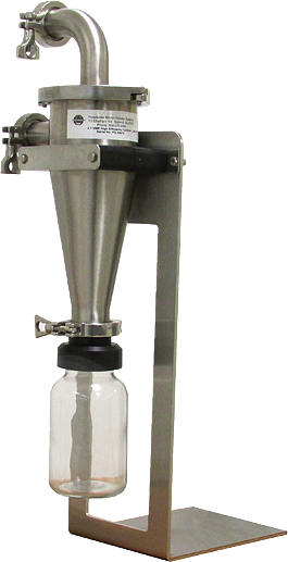 Ciclón de alta eficiencia para aparatos de tamizado por microchorro de aire