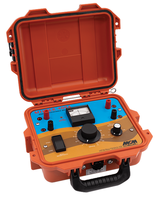 Medidor de resistividad, analógico