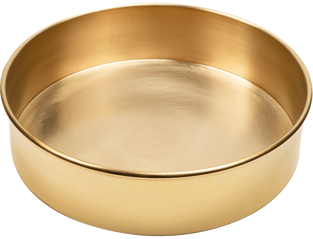 Bandeja inferior de laton, 8" de diametro, 2" (51 mm) de profundidad, H-3920P