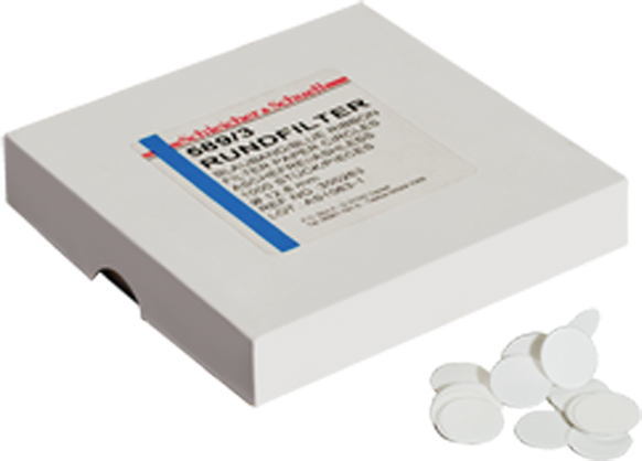 Papel de filtro, sin cenizas, caja de 1000 (12,8 mm)