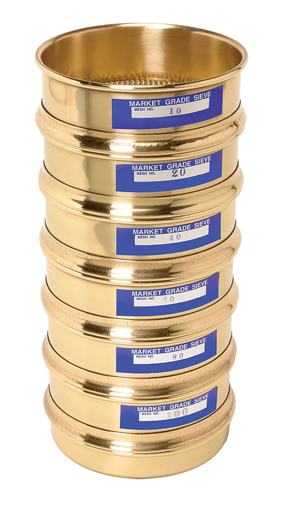 Juego de tamices para análisis de suelos, placa perforada de 5" de diámetro