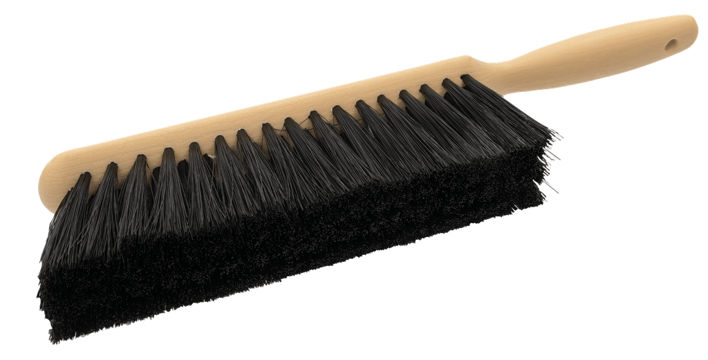 Cepillo de mesa mediano, cerdas sintéticas, mango de plástico grande de 5 3/8", cepillo grande de 9 pulgadas, negro