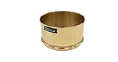 Tamiz, 12'' de diámetro, No.200 (75μ), 6'' de profundidad, marco de latón, malla inoxidable con tela de respaldo