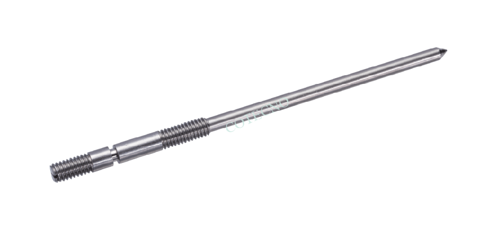 Vástago de válvula de aguja, roscado