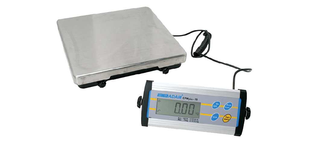 Bascula portatil adam CPWplus, 35 kg / 75 lb x 0,01 kg / 0,02 lb - 220 v 50/60 hz