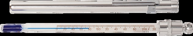 Termómetro tipo bolsillo 5" de largo 0 a 220 °F 2° división sin mercurio - H-3540