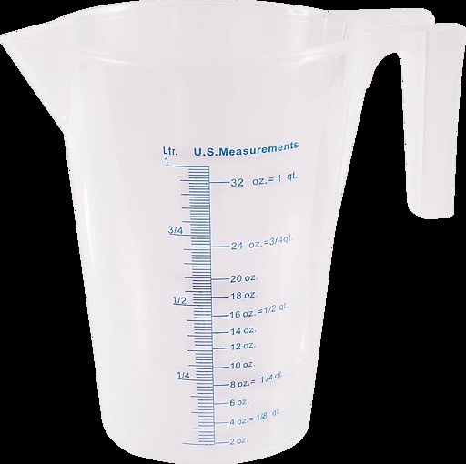 Embudo Marsh vaso medidor plástico de 1 litro transparente - HC-2843