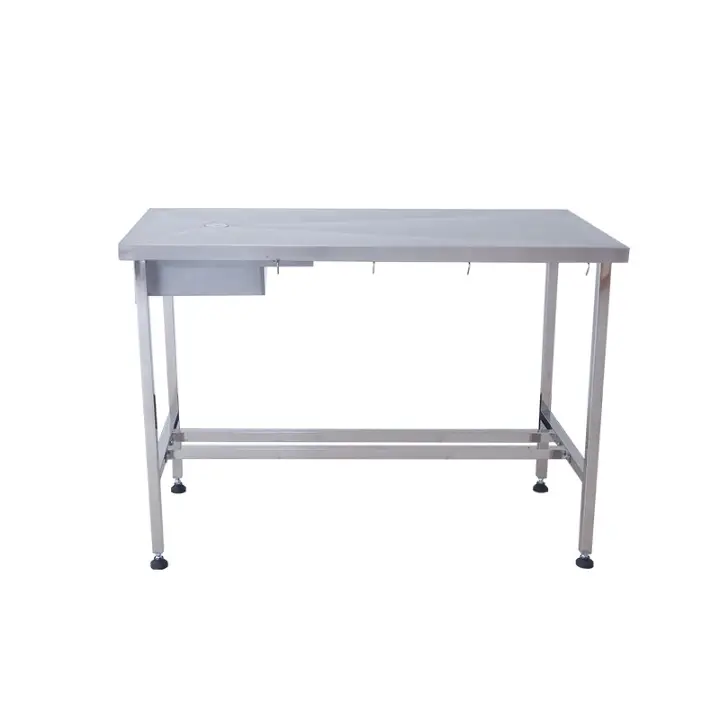 Mesa de Operaciones Simple de Acero Inoxidable para Mascotas